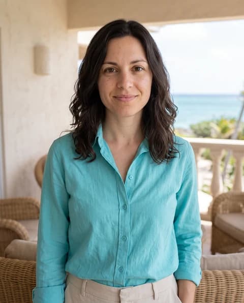 Coastal AI portrait with relaxed resort styling