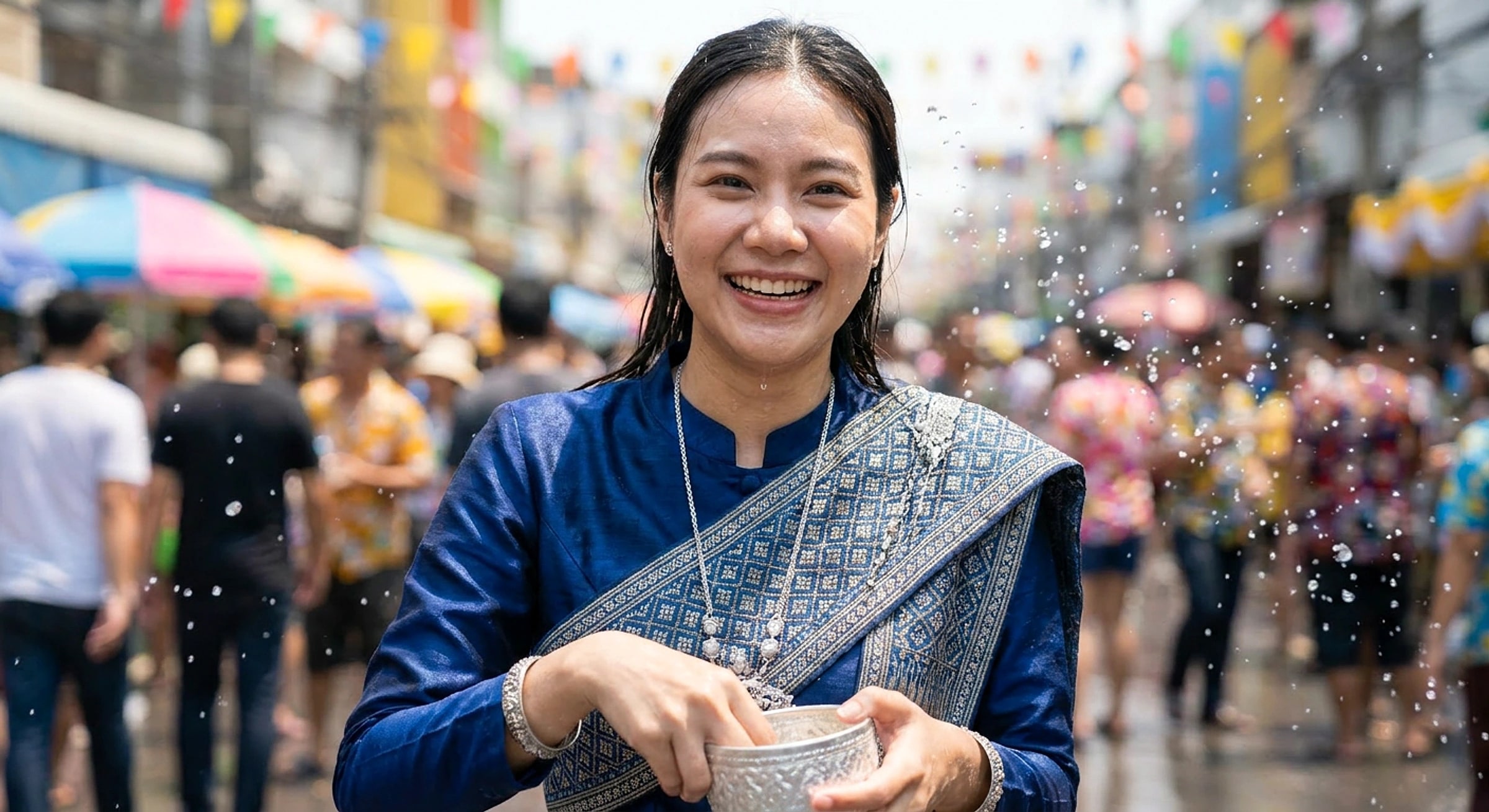 Songkran celebration portrait example